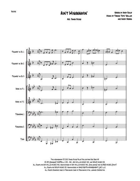Ain't Misbehavin' (arr. James Bicigo)
