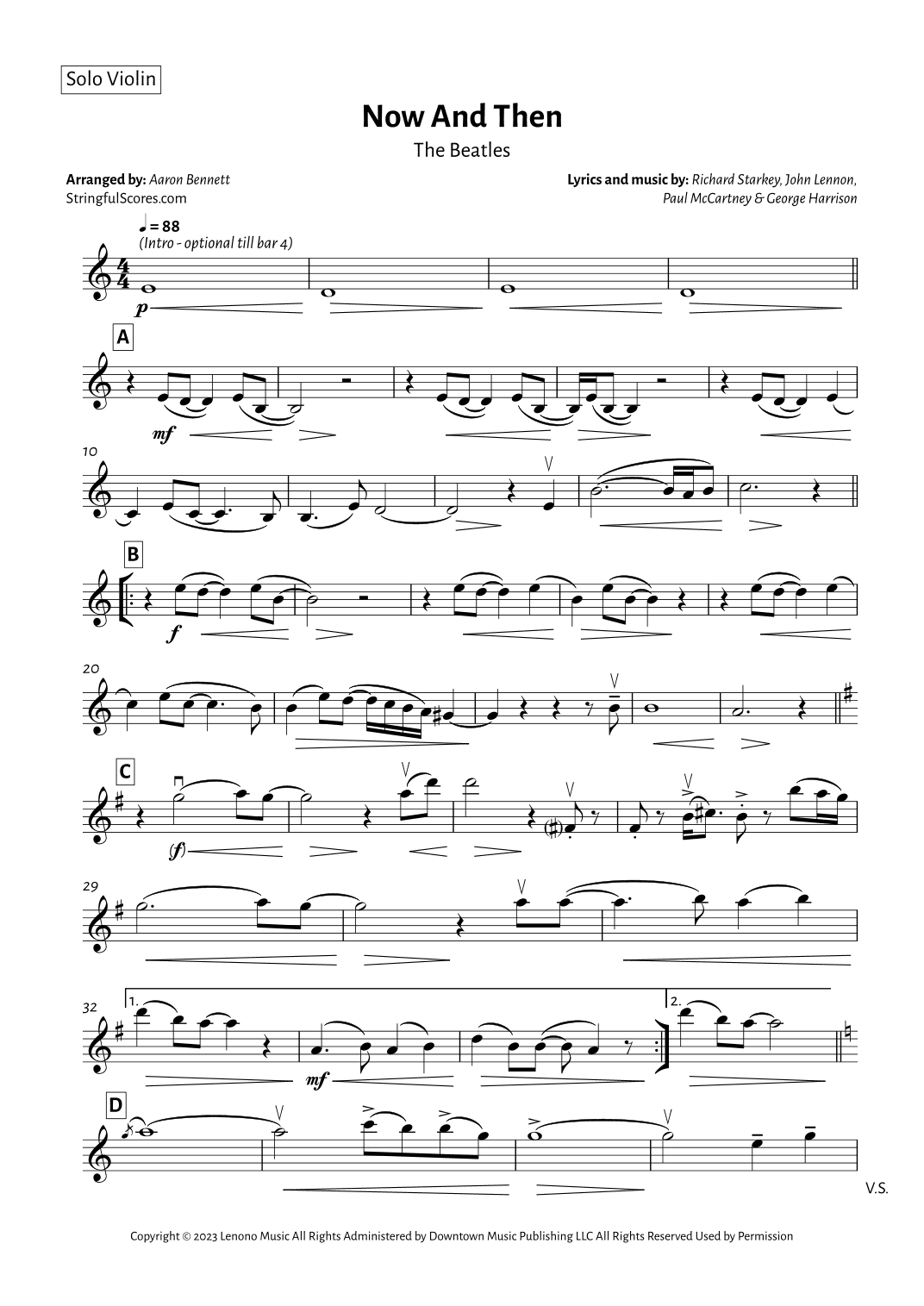 Now And Then (arr. Aaron Bennett)