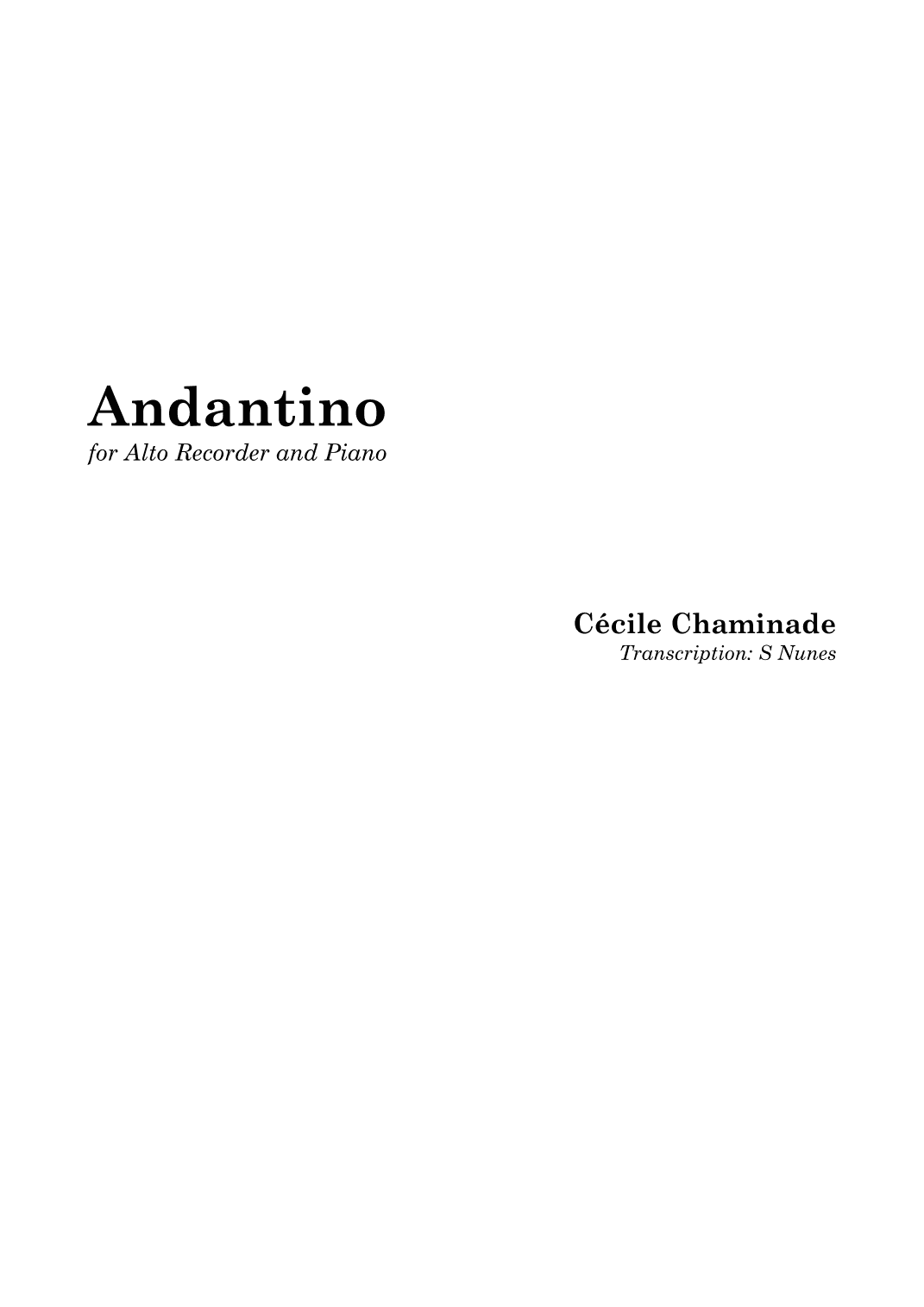 Andantino (arr. Steven Nunes)