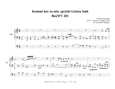 BUXTEHUDE - Kommt her zu mir, spricht Gotten Sohl - BuxWV 201 (arr. Renato Tagliabue)