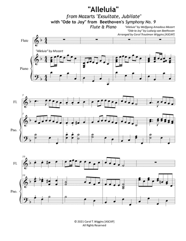 Alleluia with Ode to Joy (Flute & Piano) (arr. Carol Troutman Wiggins)
