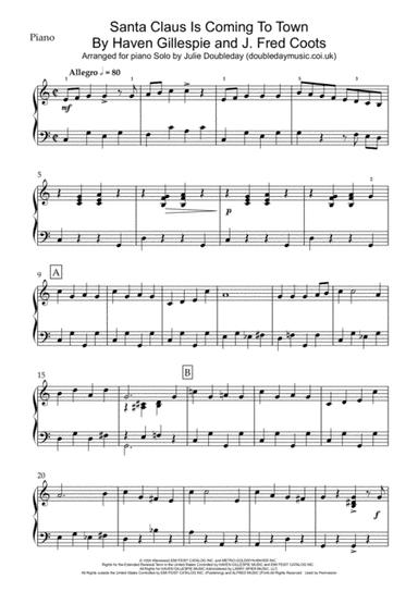 Santa Claus Is Comin' To Town (arr. Julie Doubleday)
