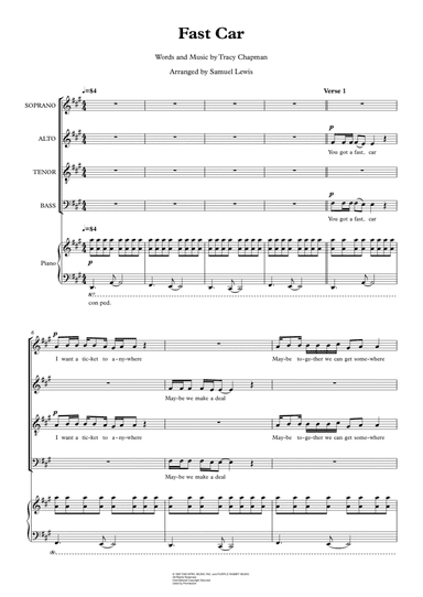 Fast Car (arr. Samuel Lewis)