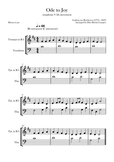 Ode To joy (Symphony 9 5th movement) (arr. Davi Rocha Campos)