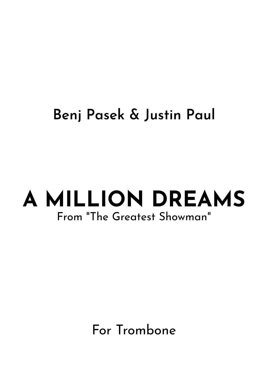 A Million Dreams (arr. Jireh J.)