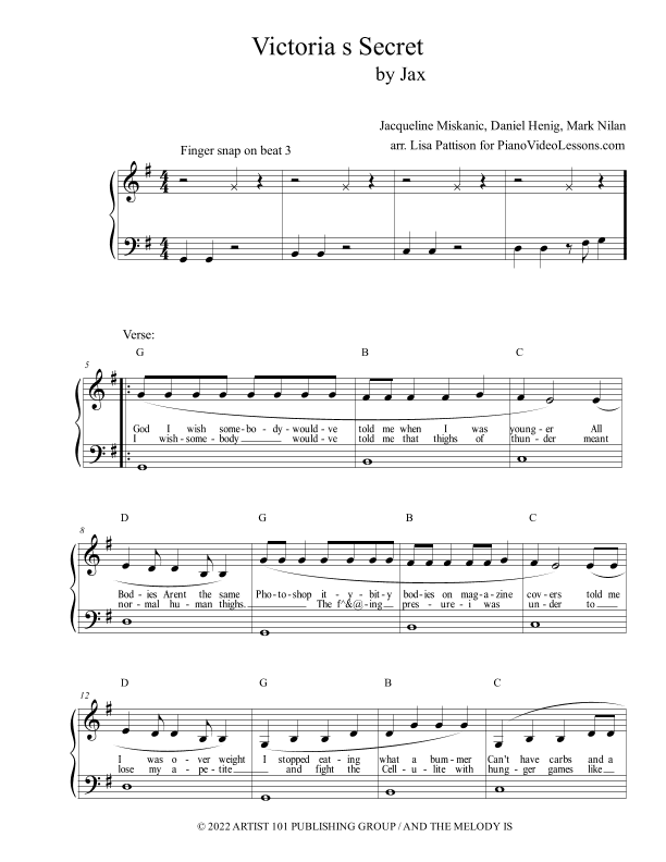 Victoria S Secret (arr. Lisa Pattison)