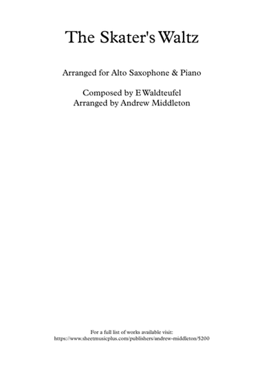 The Skater's Waltz arranged for Alto Saxophone and Piano (arr. Andrew Middleton)
