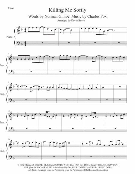 Killing Me Softly With His Song (arr. Kevin Busse)