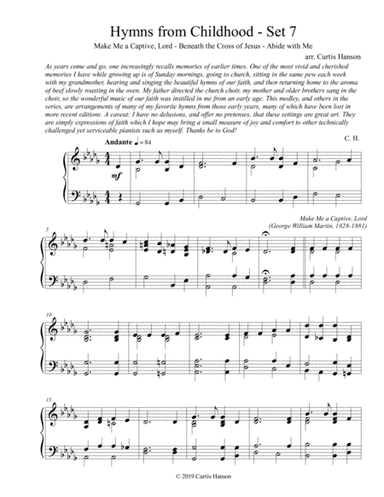 Hymns from Childhood - Set 7 (piano solo) (arr. Curtis Hanson)