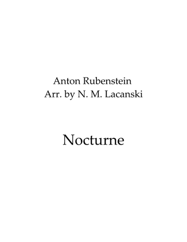 Nocturne (arr. Nick M Lacanski)