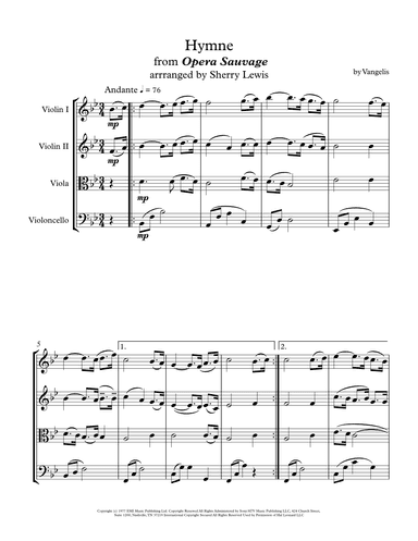Hymne (arr. Sherry Lewis)