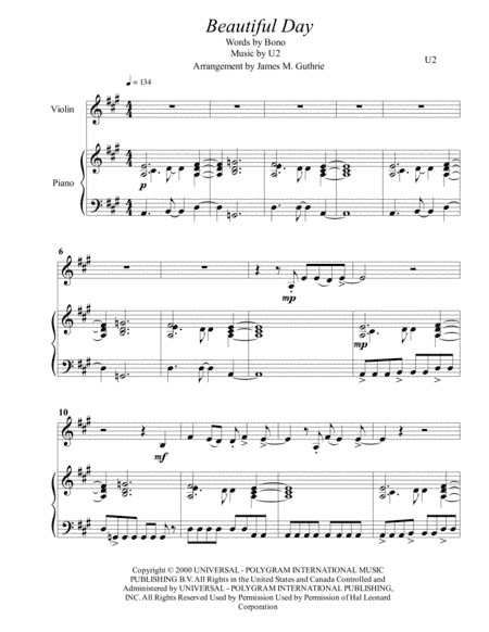 Beautiful Day (arr. James M. Guthrie, ASCAP)