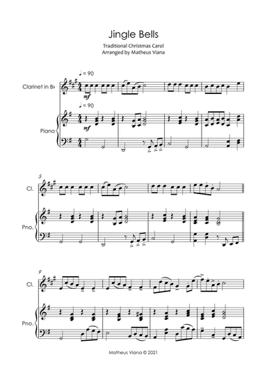 Jingle Bells - Piano and Clarinet (arr. Matheus Viana)