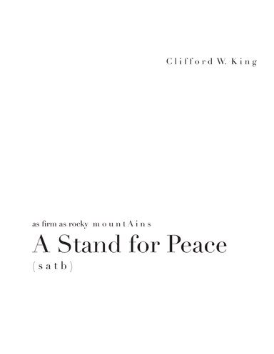 A Stand for Peace ( s a t b )
