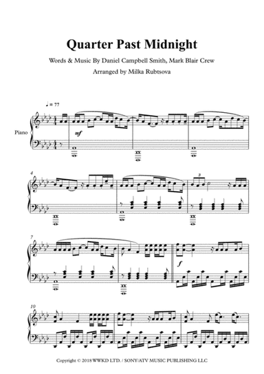 Quarter Past Midnight (arr. Milka Rubtsova)