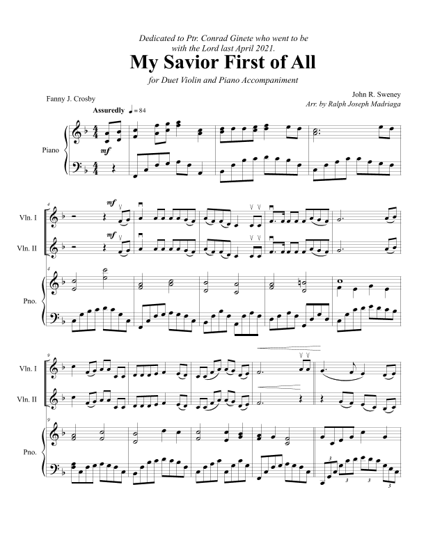 My Savior First of All (arr. Ralph Joseph Madriaga)