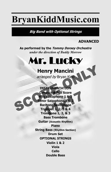 Mr. Lucky - Score Only (arr. Bryan Kidd)