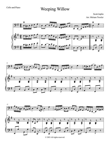 Weeping Willow Duet for Cello and Piano (arr. Miriam Troxler)