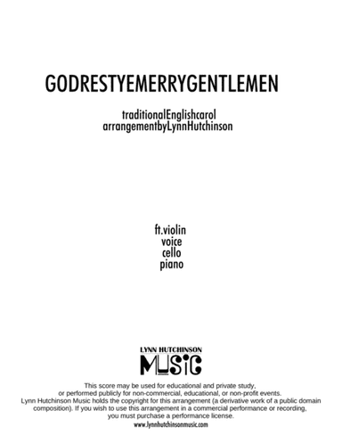 God Rest Ye Merry Gentlemen (a la tango)(VOICE / PIANO TRIO / VIOLIN FEATURE) (arr. Lynn Hutchinson)