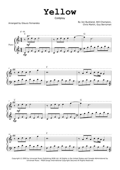 Yellow (arr. Glauco Fernandes)