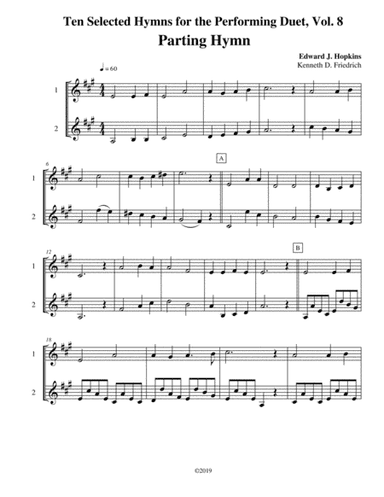 Ten Selected Hymns for the Performing Duet, Vol. 8 - clarinet and bass clarinet (arr. Kenneth D. Friedrich)