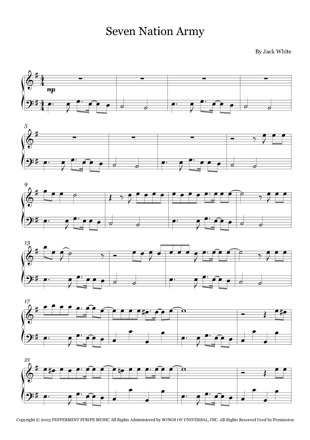 Seven Nation Army (arr. Fernanda Moura)