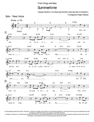 Summertime (arr. Roger Wallace)