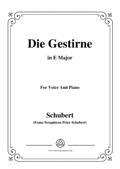Schubert-Die Gestirne,in E Major,for Voice&Piano (arr. MSM)