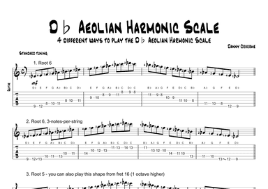 Db Aeolian Harmonic Scale (4 Ways to Play)