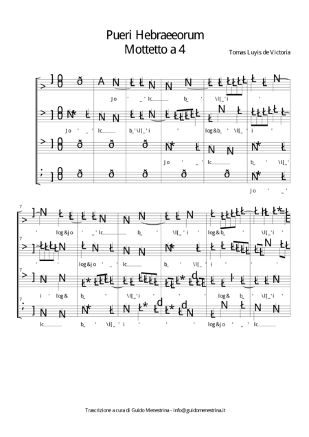 Tomas Luis De Victoria - Pueri hebraeorum (arr. Guido Menestrina)