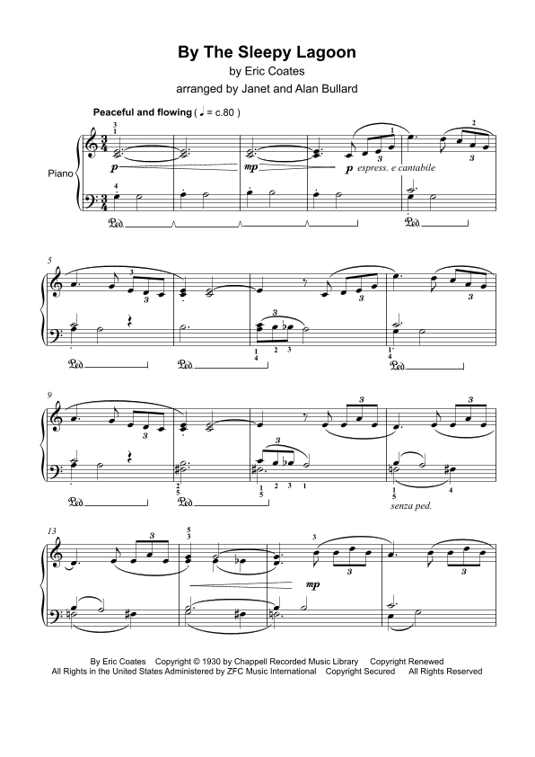 By The Sleepy Lagoon (arr. Janet and Alan Bullard (The Janet and Alan Bullard Piano Series))