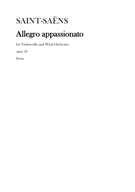Saint-Saens Allegro Appassionato Op.43 (arr. Benoit SCHAEFFER)