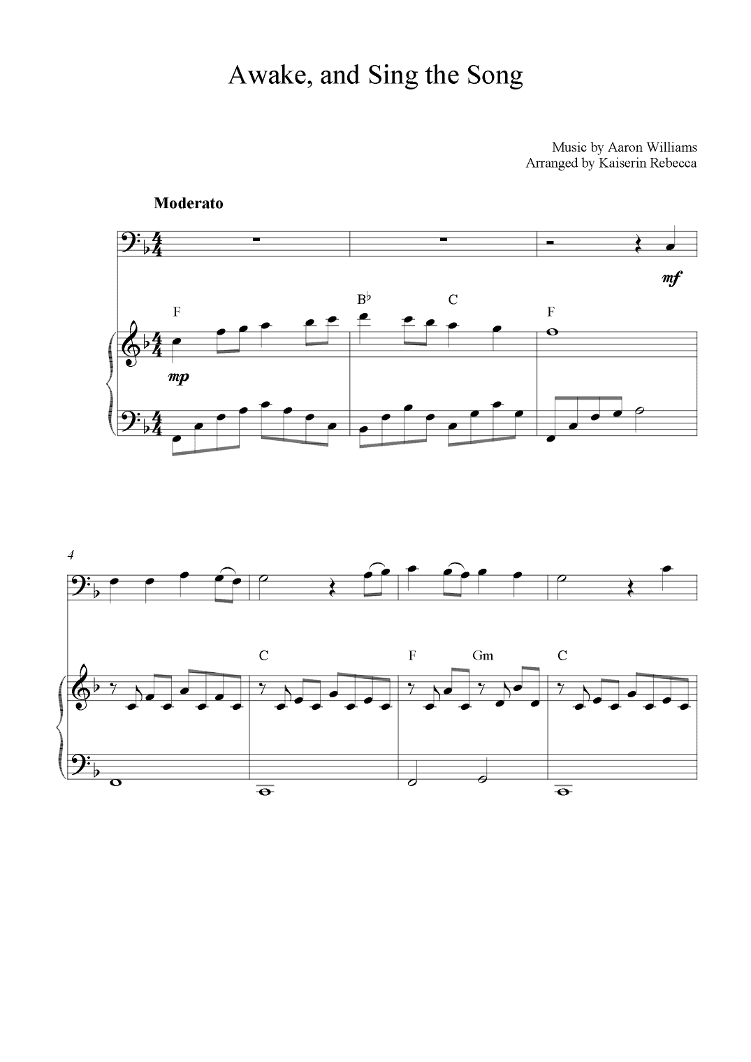 Awake, and Sing the Song (arr. Kaiserin Rebecca)