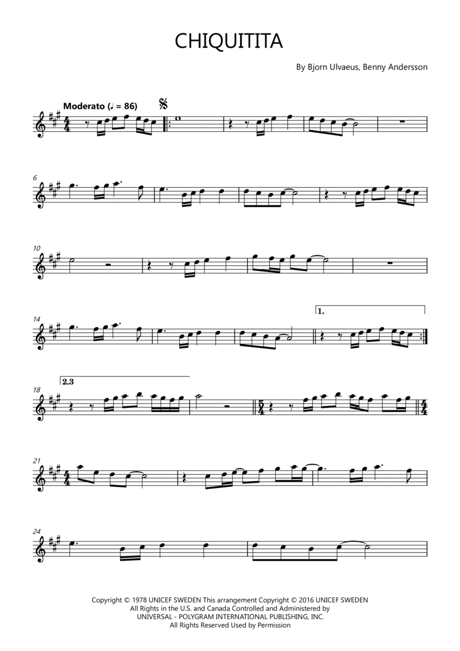 Chiquitita (arr. Douglas Wattson)