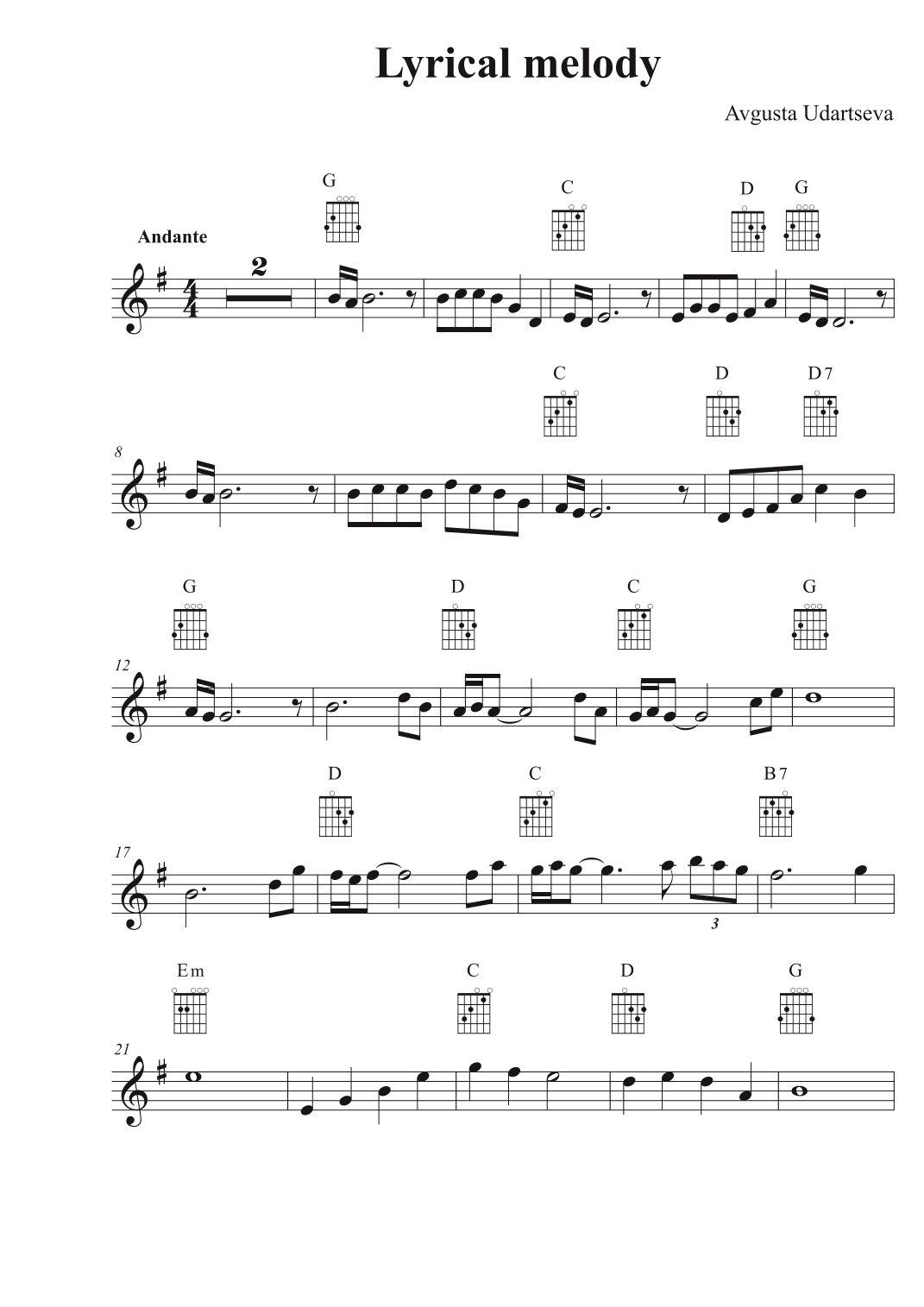 Lyrical Melody - Piano/Guitar