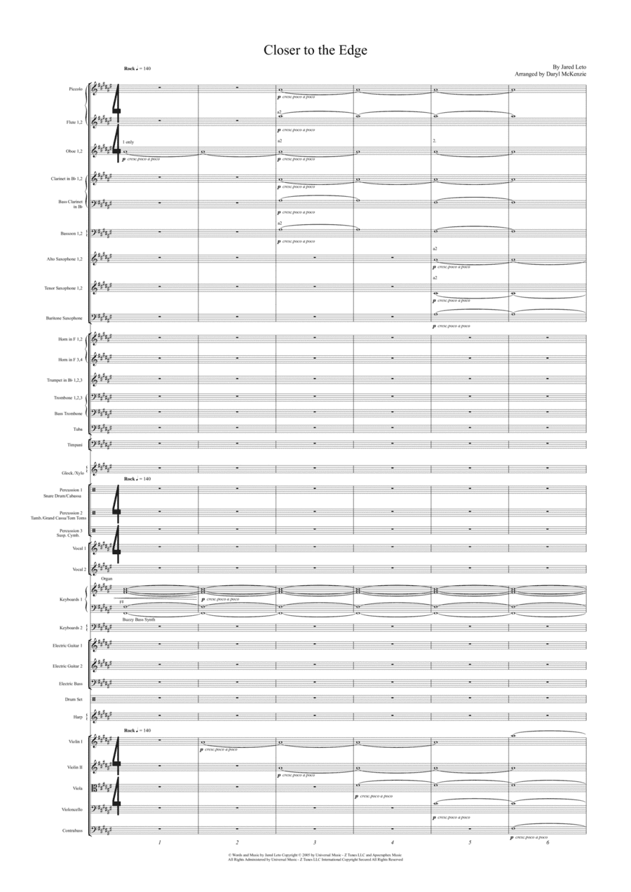 Closer To The Edge (arr. Daryl McKenzie)
