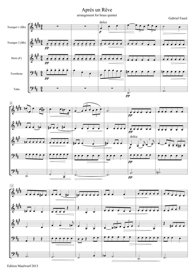 Après un Rêve (arr. Edition Maulwurf)