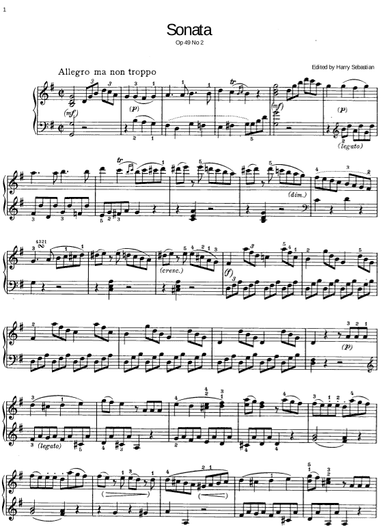 Beethoven- Sonata in G major Op. 49 no. 2 (arr. Harry Sebastian)
