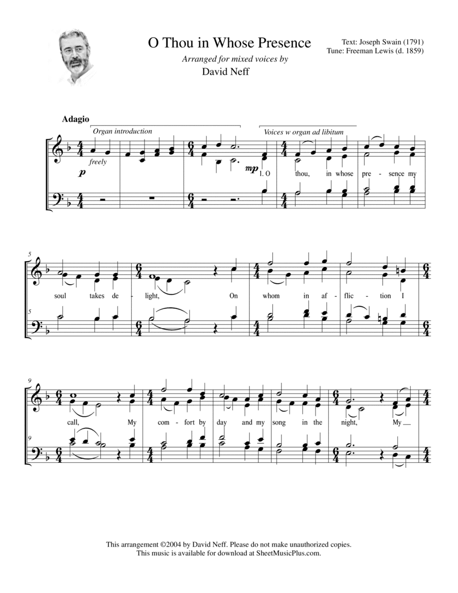 O Thou, in Whose Presence (SATB) (arr. David Neff)
