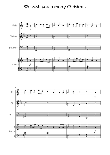 We Wish You a Merry Christmas - WoodwindTrio w/ Piano (arr. Ygor Nunes)