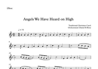 Angels We Have Heard on High  - Gloria in excelsi Deo - Easy Oboe (arr. Daniel H Rosa)