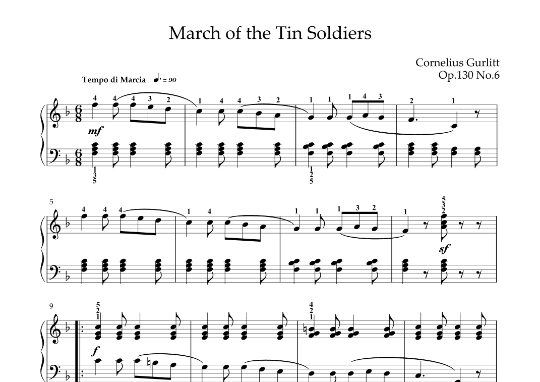 Cornelius Gurlitt - March of the Tin Soldiers(Op.130 No.6) (arr. KP82 Music)