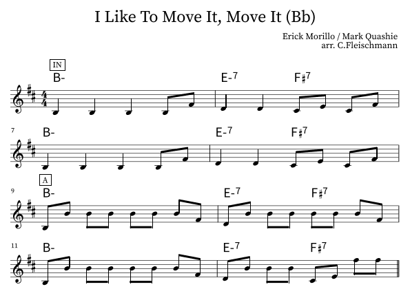 I Like To Move It (arr. Christoph Fleischmann)
