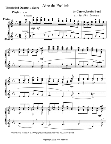 Aire du Frolick- woodwind quartet 1 (arr. Phil Beaman)
