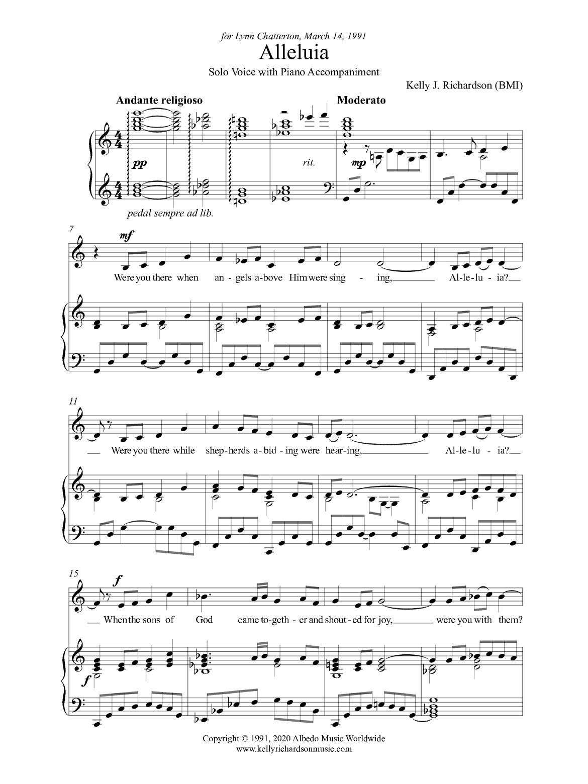 Alleluia for Medium Low Voice