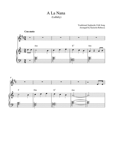 A La Nana (Lullaby) (arr. Kaiserin Rebecca)
