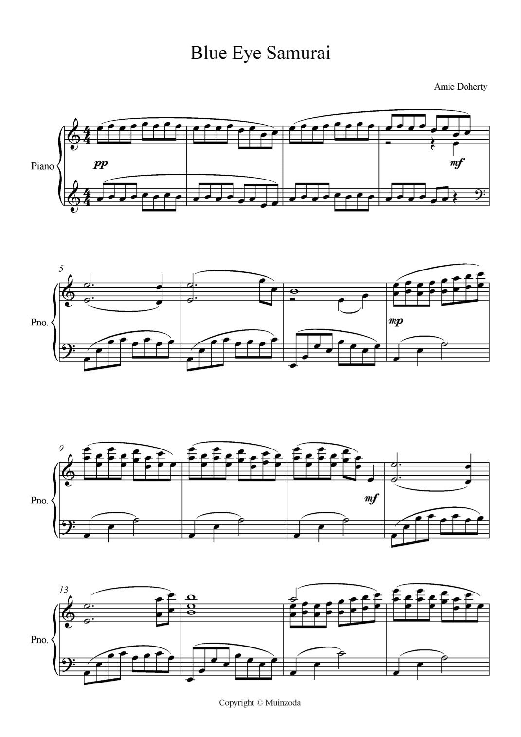 Mizu's Theme (arr. Muinzoda)
