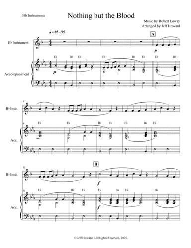 Nothing But the Blood (Bb Instrument and Accompaniment) (arr. Jeff Howard)