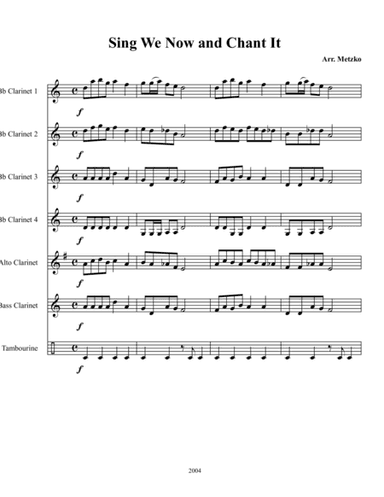 Sing We Now and Chant It for Clarinet Choir (arr. Brandyn Metzko)