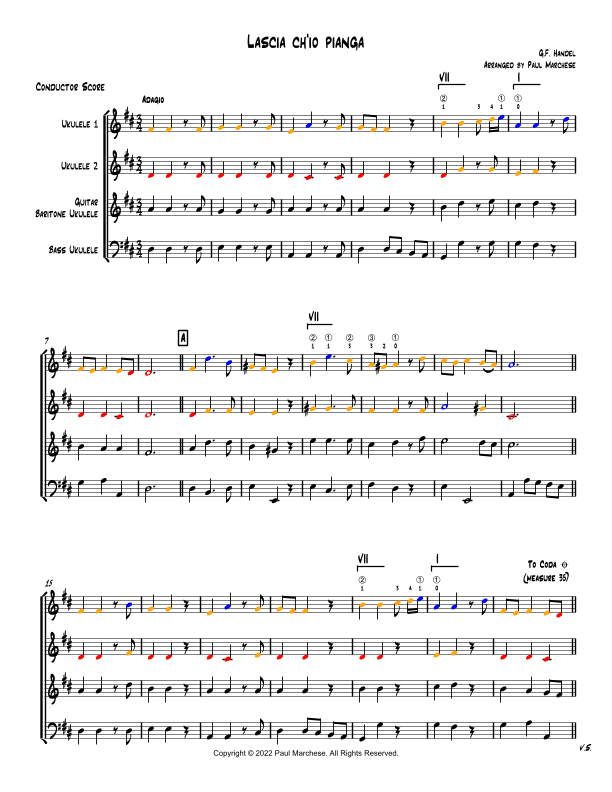 Lascia ch'io pianga (arr. Paul Marchese)